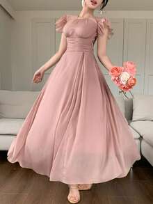 DAZY Đầm chữ A thanh lịch, thiết kế thắt eo, kiểu dáng nhẹ nhàng dành cho nữ mùa hè. - Blush Crush - Xem 7