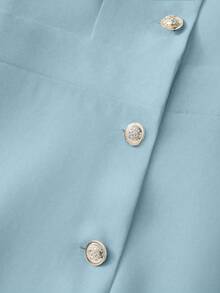 GlowEve Bộ áo liền quần không tay màu trắng thanh lịch kiểu Pháp, quần ống rộng dáng suông thời trang mùa hè, thích hợp cho các hoạt động thường ngày, lễ tốt nghiệp và lễ hội. - Màu xanh lam - Xem 4