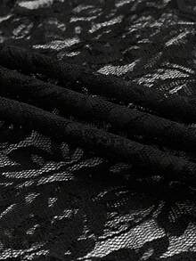 EgrlEra Lace Trimmed Slim Fit Long Sleeve Top Y2K  - Black - View 5