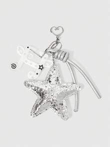 ROMWE Grunge Punk Bag Charm, A Gift Suitable For Friends, Girlfriends, And Family Members - Silver - View 1