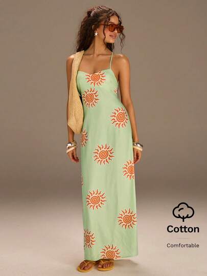 Athîral 女士休闲无袖印花连衣裙