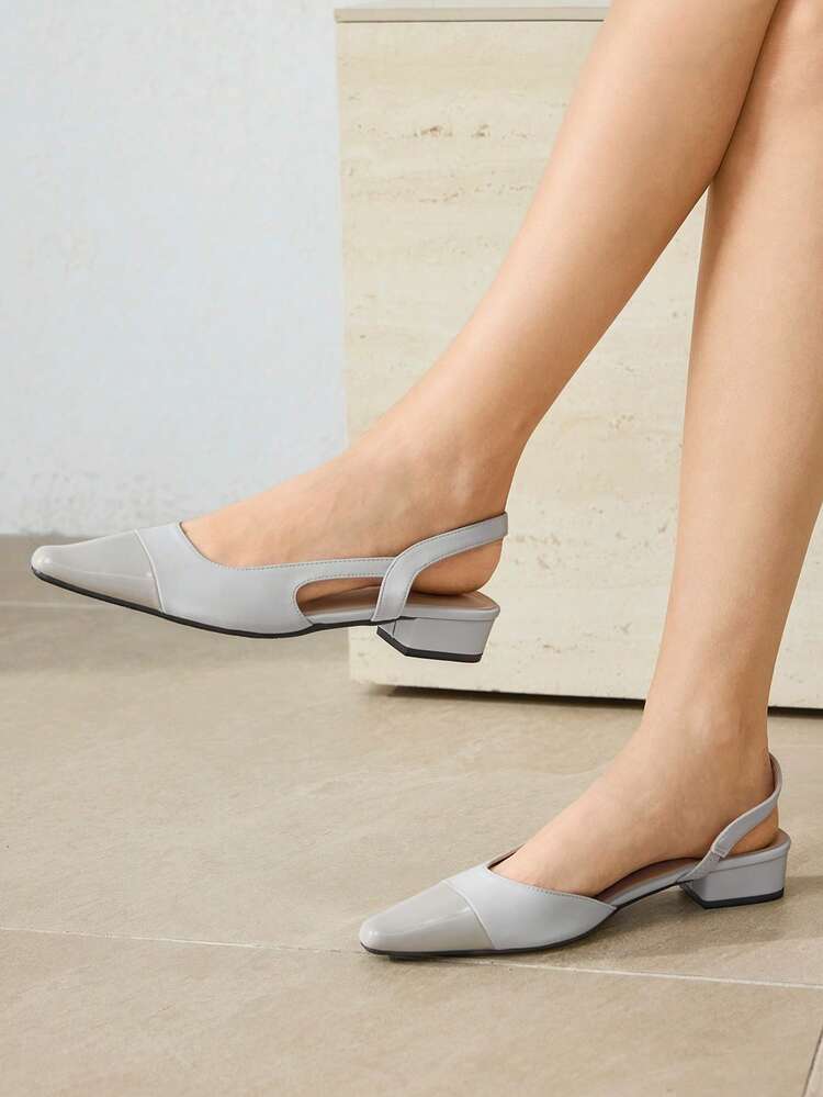SPRING AND AUTUMN NEW PRODUCT BLUE SQUARE TOE BACKSPACE FASHION FRENCH SIMPLE GENEROUS VERSATILE WOMEN'S FLAT SHOES