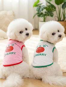 PETSIN Pet Spring New Dog Clothes Animal Supplies Pet Clothing Dog Tank Top Cat T-Shirt Teddy Outfits Small Animal Attire Casual Cool Tank Top Dog Clothes Cat Clothes Two-Season Spring & Summer New Tank Top - Multicolor - View 1