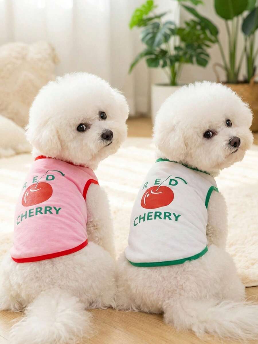 PETSIN Pet Spring New Dog Clothes Animal Supplies Pet Clothing Dog Tank Top Cat T-Shirt Teddy Outfits Small Animal Attire Casual Cool Tank Top Dog Clothes Cat Clothes Two-Season Spring & Summer New Tank Top - Multicolor - View 1