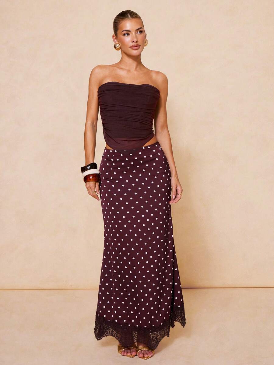 Lumalex 女士波点休闲百搭约会外出A字裙