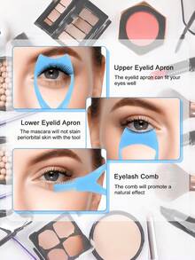 1/3/5PCS Crystal Clear 3-In-1 Eyelash Card Eyeliner Guide Tool Multi-Functional Eye Shield Makeup Helper For Beginner Women Daily Use Professional Makeup Artist Beauty Tools Accessories - Multicolor - View 4
