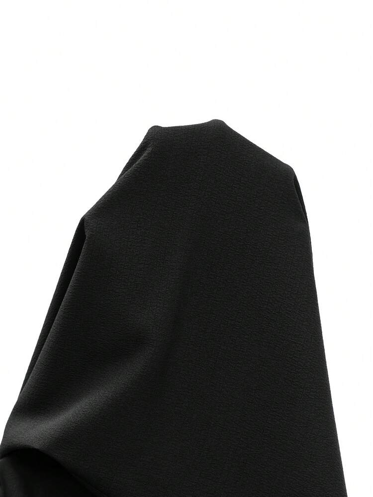2pc Set Plus Size Women's Summer Vacation Casual Elegant Black Round Neck Short Sleeve Cinched Waist Top Shirt And Wide Leg Pants Two Pieces Set With Pockets,Casual Holiday Style,Summer Outfits For Women ,Vacation Outfits Women ,Holiday Outfits For Women,Going Out Outfits, New Clothes,Simple And Fashionable For Everyday Wear,Suitable For Summer, Vacation, Daily Wear, Festival Outfits For Women,Country Concert Outfit,Beach Outfits For Women,Western Style,,Gifts For Mother,Boho  Set,Modest Two Piece Set, Plus Size Summer Sets,Plus Size Pants Set,Boho Set,Boho Pants Set For Women,Wide Leg Pants Set,2 Piece Casual Sets Woman,Two Piece Set Women