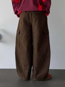 DAZY Quần jean cargo ống cong dáng retro thường ngày cho bé trai tuổi teen - màu nâu - Xem 2