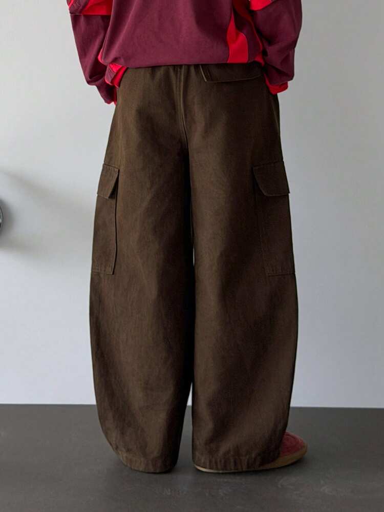 Tween Boy Casual Retro Curved Blade Cargo Jeans