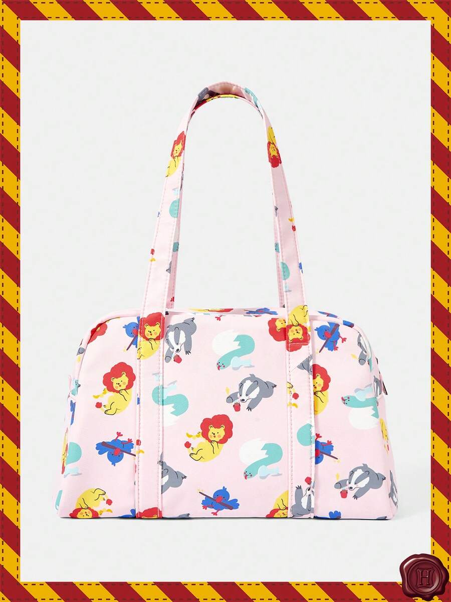 HARRY POTTER X SHEIN 一款时尚可爱卡通便携大容量女士手提包 - 淺粉色A - 查看 1