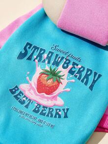 PETSIN 1 草莓字母印花宠物撞色运动风加厚保暖春秋季宠物连帽衫 - 彩色 - 查看 4