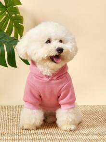 PETSIN 1 Star Letter Printed Pet Pink Sports Style Thick Warm Spring And Autumn Pet Clothing Hoodie - Pink - View 7