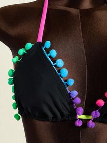 Zestiva 26SS 女士春夏海岛沙滩度假性感彩虹渐变流苏三角比基尼上衣 - 彩色 - 查看 7