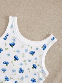 Resyla Women's Blueberry Print Round Neck Camisole - Multicolor - View 4