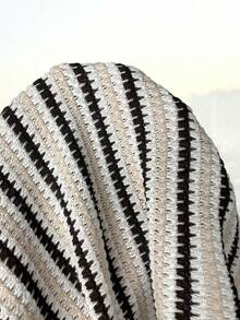 SHEIN 2pcs Baby Girl Knitted Striped Sleeveless Top And Shorts Set - Multicolor - View 5