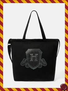 HARRY POTTER X SHEIN 黑色 H 盾牌斜挎包 - 黑色盾牌 - 查看 1