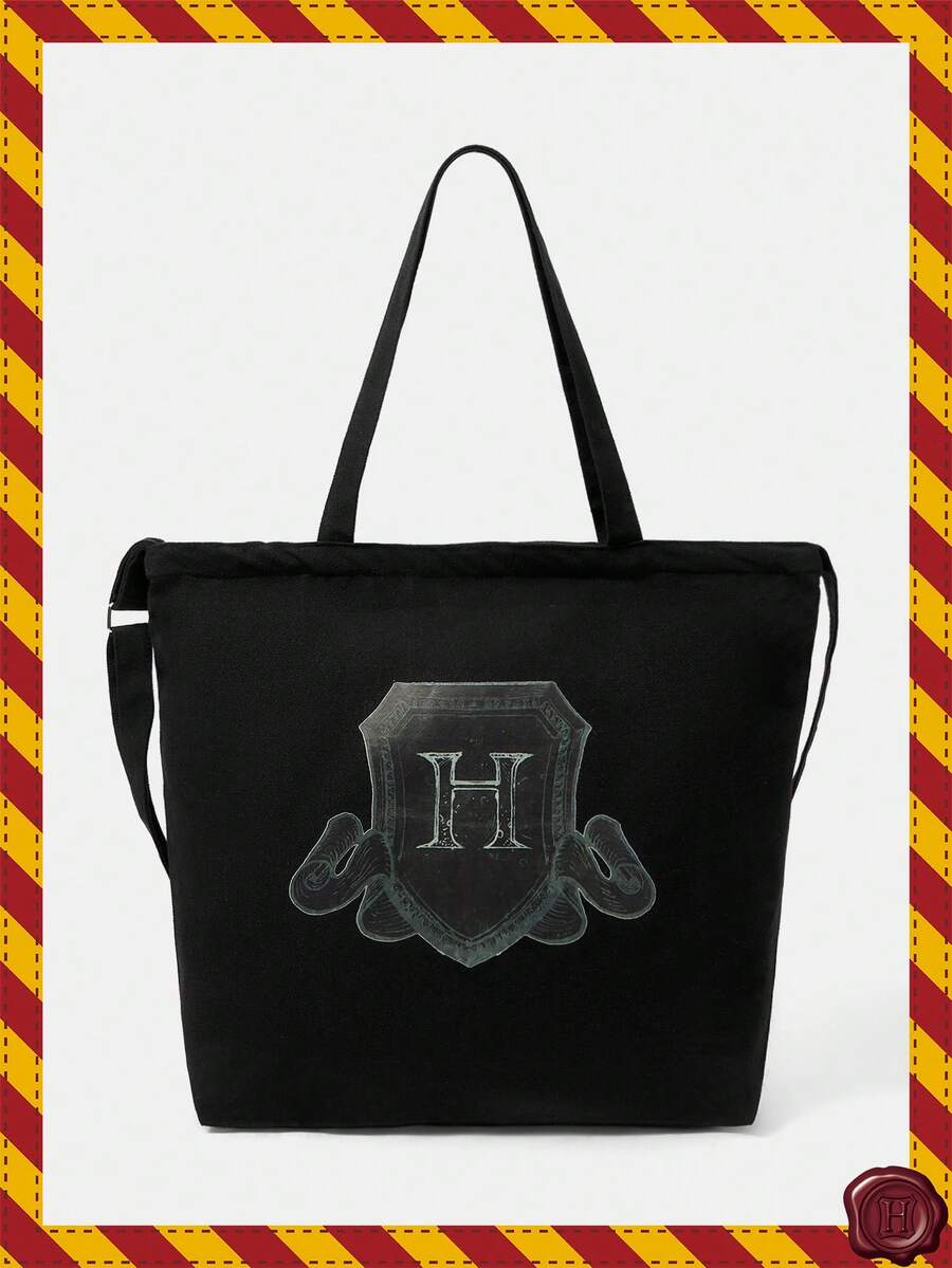 HARRY POTTER X SHEIN 黑色 H 盾牌斜挎包 - 黑色盾牌 - 查看 1