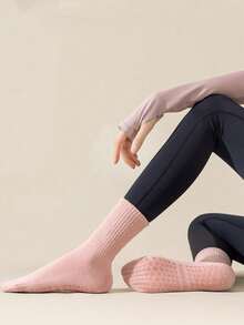 6 đôi tất thể thao yoga, tập thể dục nhiều màu sắc dành cho nữ, tất lưới thoáng khí chống trượt cho Pilates, thích hợp cho khiêu vũ, yoga, tập thể dục và chạy bộ. - Nhiều màu - Xem 8