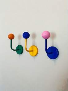 1PC Colorful Creative No Drill Strong Traceless Decorative Magnetic Adhesive Hook For Kitchen Bathroom Entry Door Refrigerator Utility Hooks Home Organization Storage Multi Purpose Removable - Multicolor - View 9
