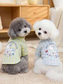 PETSIN 宠物春季新款狗狗服装、动物用品、宠物服装、狗狗衬衫、猫咪衬衫、泰迪熊服装、小型动物服装、休闲凉外套、狗狗服装、猫咪服装、两只腿、春夏新款背心 - 彩色 - 查看 2