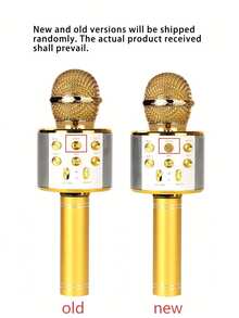 Microphone Audio Integrated Microphone Home Singing K Wireless Bluetooth Can Be Inserted TF ,USBCard Play Music Outdoor Party Family Gathering,Microphone,Mic,Wireless Microphone - 彩色 - 查看 19