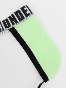 DrisQ Men's Letter Waistband Striped Contrast Color Sexy Underwear - Green - View 7