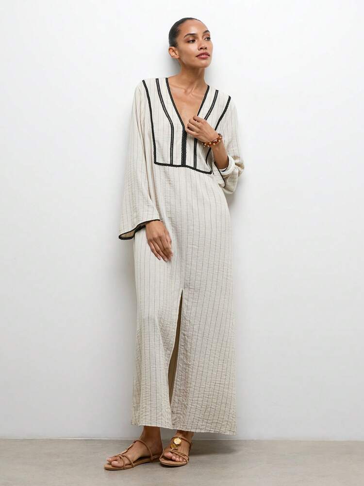 SHEIN Maija 스트라이프 루즈핏 미디 기장 원피스