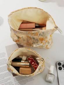 1 Stück beige bestickter Clutch Beutel, tragbar und hochwertig, ideal für Schule, Make-up Tasche, modisch und lässig mit großer Kapazität, tragbarer Reißverschluss Make-up Tasche, Reise- und Urlaubsutensilien Kosmetiktasche für Binden, kabelgebundene Kopfhörer, Ohrhörer, Kopfhörer, Ladegerät, Lippenstifte, Kosmetika, Pflegeprodukte und Schönheitsartikel, Heimdekoration, für Mütter, Frauen - Verschiedenfarbig - Übersicht 8