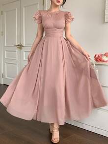 DAZY Đầm chữ A thanh lịch, thiết kế thắt eo, kiểu dáng nhẹ nhàng dành cho nữ mùa hè. - Blush Crush - Xem 2