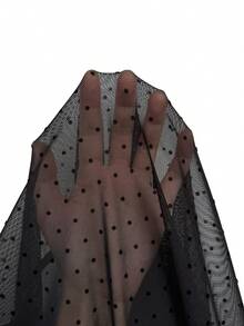 Dripcurv Women's Round Neck Mesh Fitted Casual Long Sleeve Top - Black - View 6