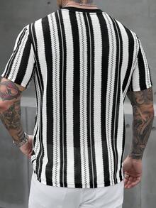 Manfinity CasualCool Men's Casual Striped Short Sleeve T-Shirt, Summer - Multicolor - View 2