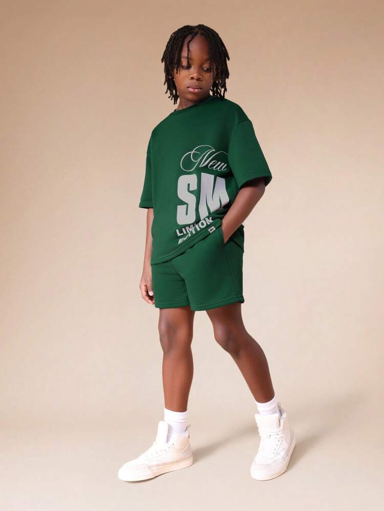 Oversized Tee And Shorts Set With Print