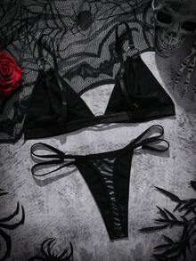 2pcs Sexy Women's Lingerie Set - Black - View 7