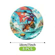Sunset Pirate Ship Disposable Plates, Napkins And Cups Set, Serves 8 Guests. This Disposable Party Set (Including Plates, Napkins And Cups) Is Perfect For Birthday Parties, Weddings And Family Picnics. - View 10