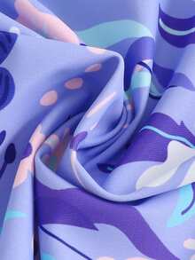 SHEIN Tween Girl Ruffled Bikini Set With Cover-Up Skirt,Lavender Summer Cute Beach Holiday 3 Pieces Modest Swimwear Bathing Suits For Older Teens Girls - Purple - View 6
