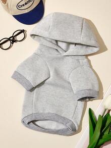 PETSIN 1星印花宠物灰色运动风加厚保暖春秋季宠物连帽衫 - 灰色 - 查看 6