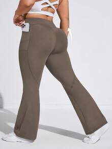 Rhythm Era Quần nỉ ống loe cạp cao có túi bên hông cỡ lớn - Cà phê nâu - Xem 2