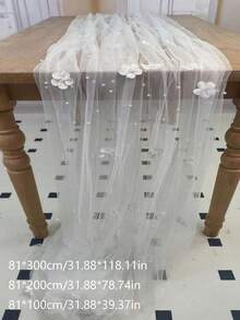 1 chiếc khăn trải bàn bằng vải voan giả ngọc trai trang nhã với họa tiết hoa - Vải lưới trong suốt, thích hợp cho đám cưới, tiệc cưới và trang trí bàn tiệc lãng mạn ngày Valentine, quà tặng Valentine, quà lưu niệm tiệc tùng, trang trí phòng, tiệc cô dâu, tiệc sinh nhật, tiệc tốt nghiệp, tiệc độc thân. - Nhiều màu - Xem 17