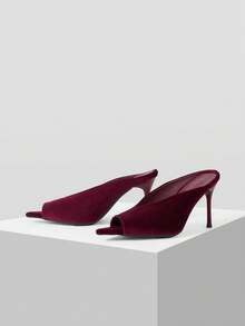 Mnmlis Women's Fashion 2026 Spring And Summer New Soft Pointed Thin Heel High Heel Outer Wear Fairy Style Fashionable Sandals Summer Shoes - Burgundy - View 2