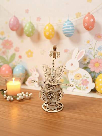 Zazumi 1pc, Adult Wooden Puzzle 3D Cello Three-Dimensional Model Ornament, Non Electrified, Suitable For Valentine's Day, Birthdays, And Party Gifts. Home/Office Decoration, Suitable For Valentine's Day, Easter, Christmas, The Best Gift For Girls
