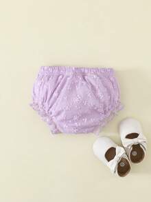 Souflis Souflis Calcinha calcinha branca com babados e renda para bebês recém-nascidas, ideal para combinar com diversos looks, vestidos e roupas de aniversário. - Roxo Malva - Ver 2