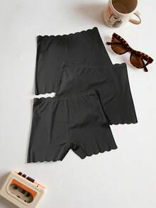 Lowkey Lull 3 piezas Pantalones cortos sólidos antiexposición - Negro - Ver 1