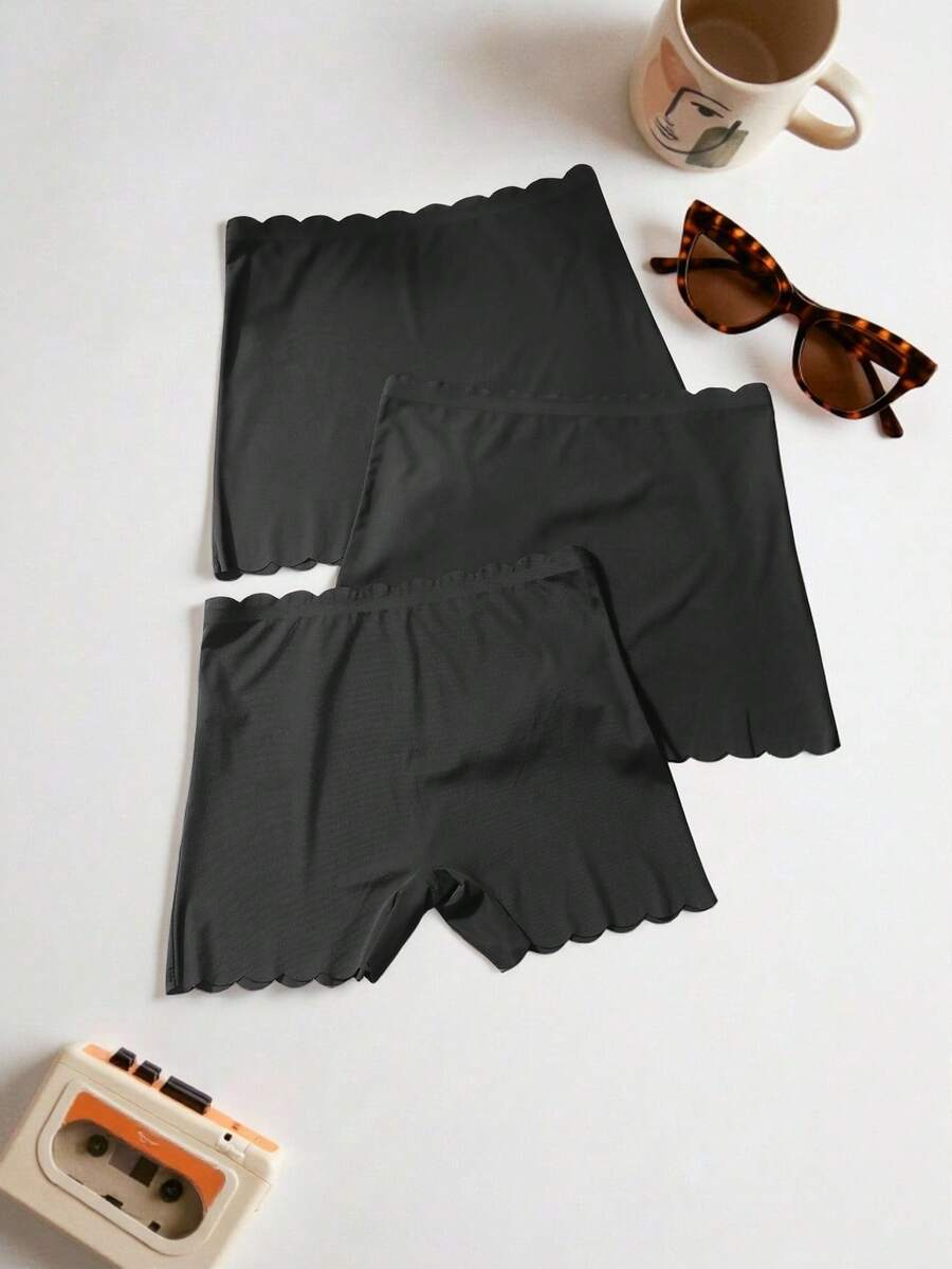 Lowkey Lull 3 piezas Pantalones cortos sólidos antiexposición - Negro - Ver 1