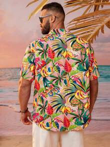 EASEVO Áo sơ mi nam tay ngắn in họa tiết, thích hợp cho kỳ nghỉ, tiệc tùng, đi biển. - Nhiều màu - Xem 3
