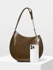 MOTF WOMEN'S CONTRAST CHAIN STRAP SHOULDER BAG - Brown - View 4