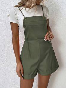 Breezaya Romper Với túi Đồ trang trí - xanh quân đội - Xem 6