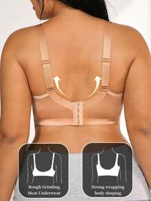 NudeFit 1 chiếc áo ngực không gọng cỡ lớn phối vải bóng và lưới dành cho nữ - Màu be - Xem 2