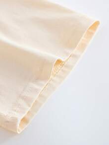 SHEIN Áo thun ngắn tay cổ tròn in hình chanh và chữ - Chất liệu mềm mại, thoáng khí, co giãn nhẹ, kiểu dáng thường ngày cho mùa hè và mùa xuân - Áo thun nữ dáng regular fit, áo thun in hình dành cho nữ. - Màu be - Xem 4