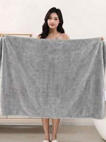 一条 90cm*180cm 加大码成人休闲浴室毛巾，居家必备，浴室装饰，秋季装饰，适用于美容院、家庭浴室淋浴毛巾，也适用于美容院、酒店、运动、家庭必需品、毛巾和护肤浴巾。 - 麥穗灰色 - 查看 7