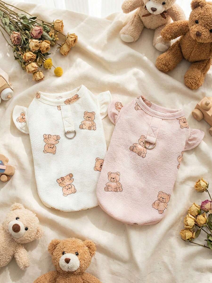 PETSIN Pet Clothing, Dog Clothing, Cat Hoodie, Casual Vest, Spring And Summer New Item, Small Animal Printed Vest, Cool Casual Wear, Cartoon Hoodie - Multicolor - View 1